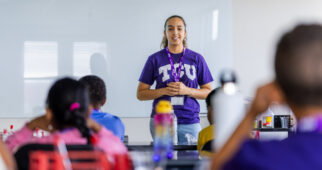 Project F.R.O.G. STEM camp. Students conduct chemistry experiments in Winton-Scott Hall