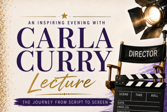Carla Curry Lecture series poster promotion